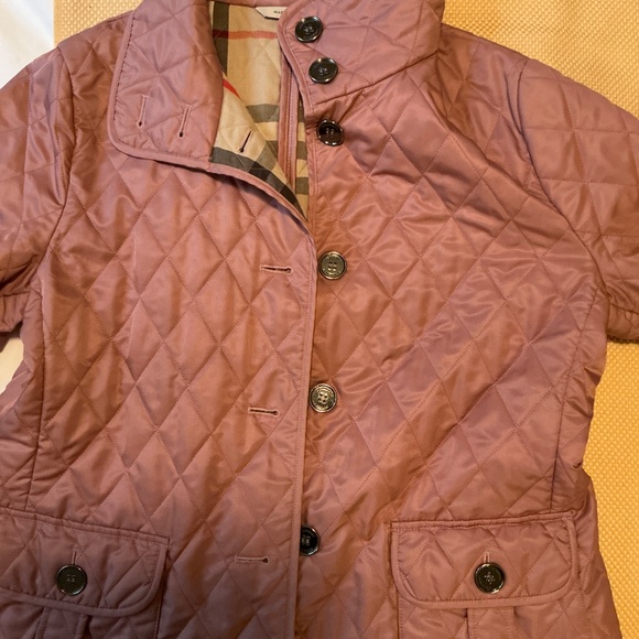 Burberry Women’s Mauve Nova Check Quilted Puffer Jacket Sz 44 - Picture 12 of 16
